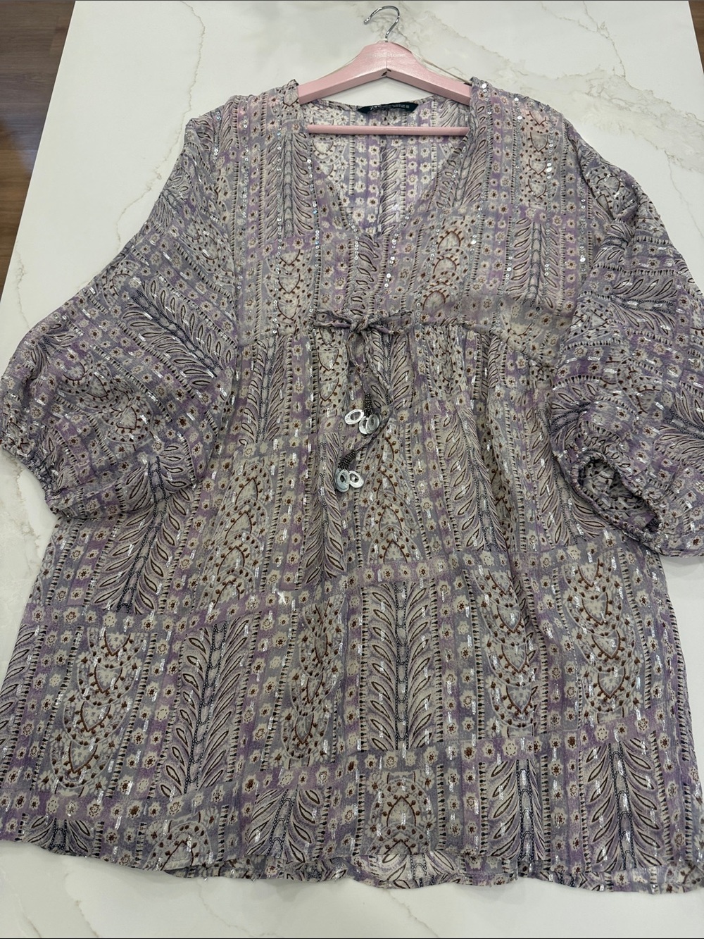 Zara Lavender Paisley Midi Dress